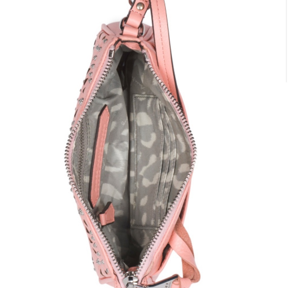 AIMEE KESTENBERG Pink Peach Fiery Laser Cut Leather Pouchette NWTS - Picture 4 of 13